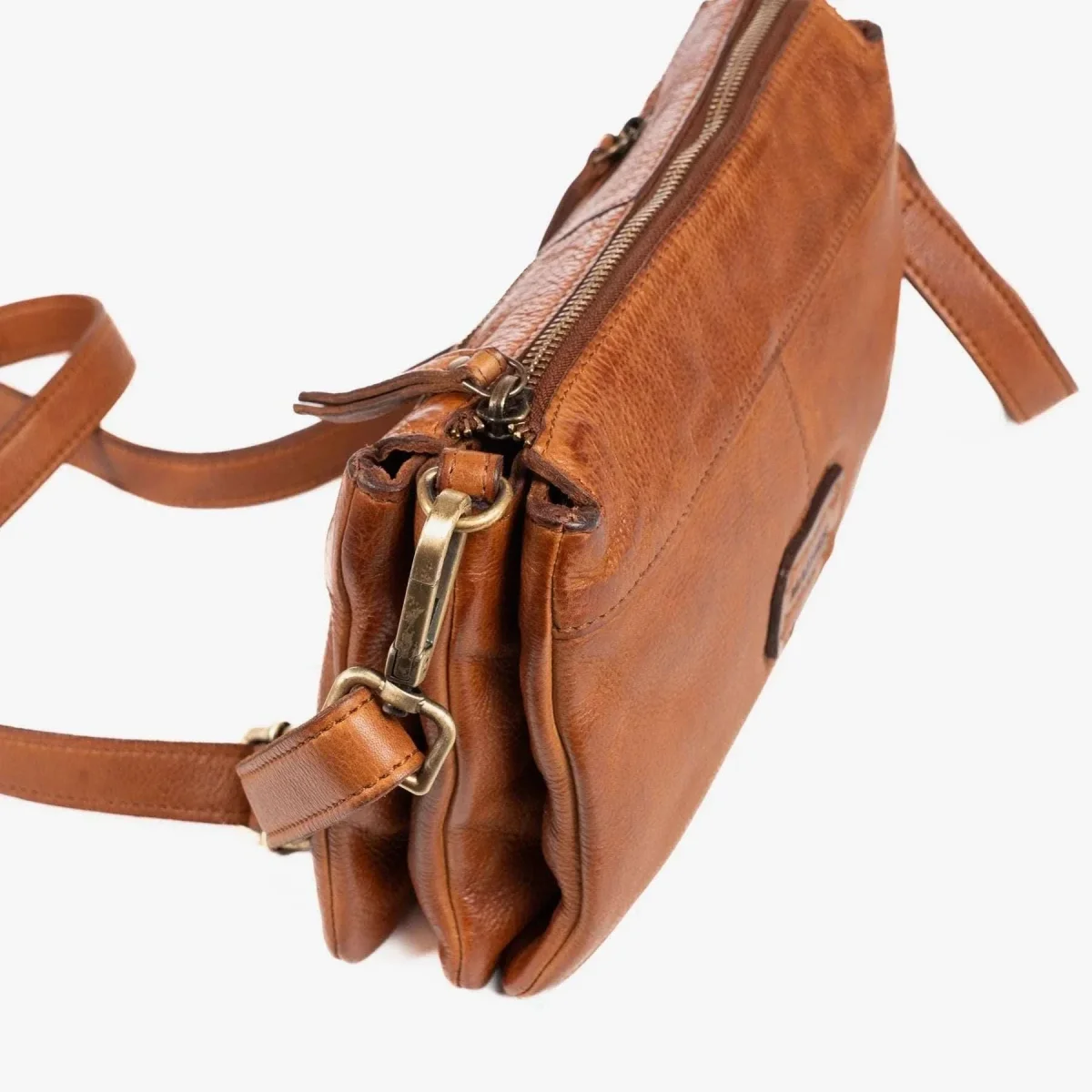 Bandolera triple Piel Lavada Matties Cuero - Imagen 3