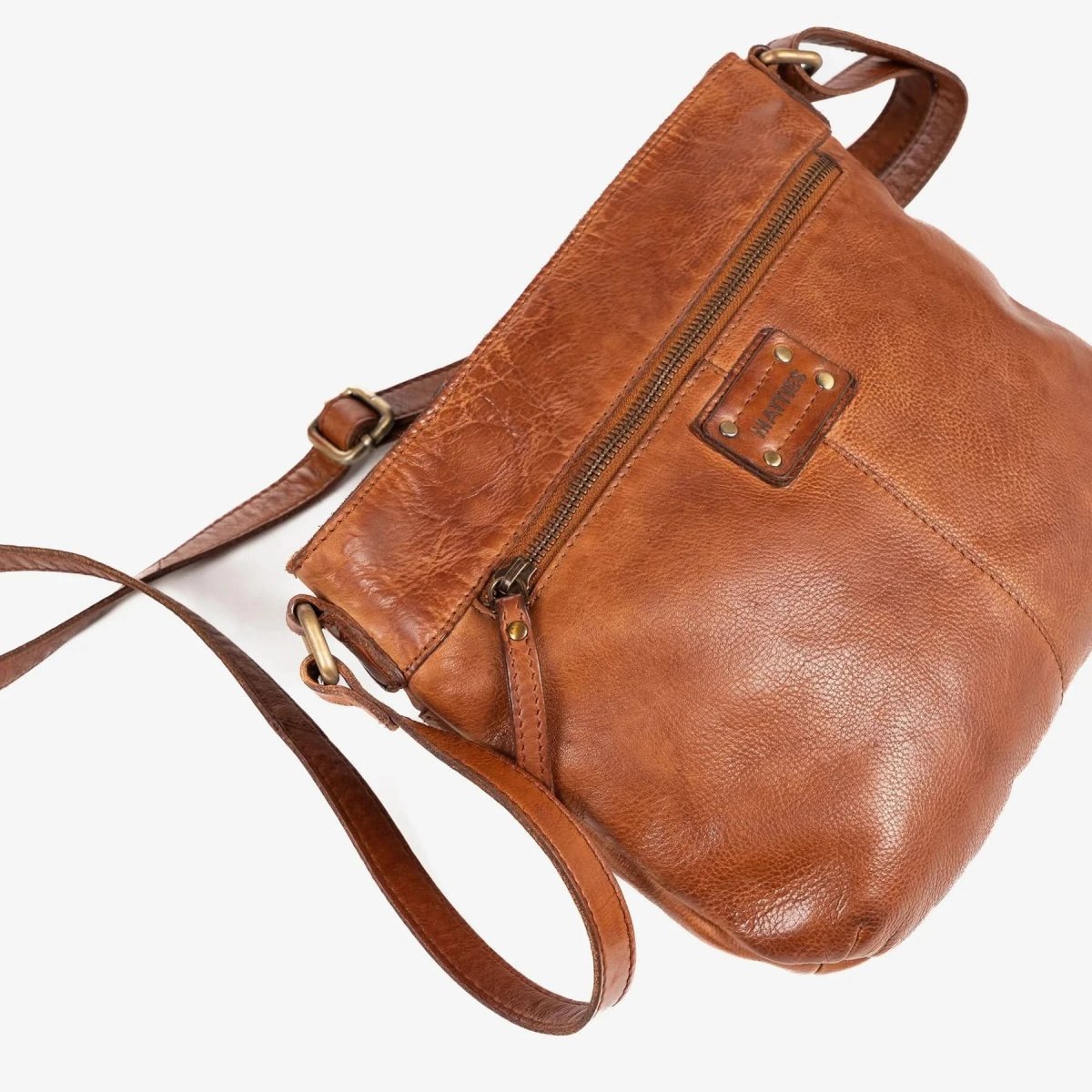 Bolso Bandolera Mediana Piel Lavada Matties Cuero - Imagen 3