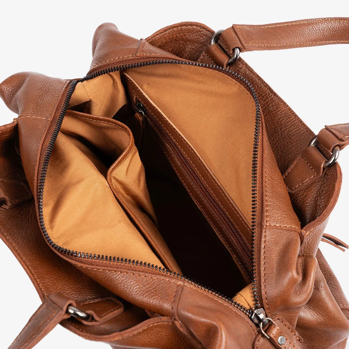 Bolso de mano con Bandolera Piel Matties Eva Marrón - Imagen 4