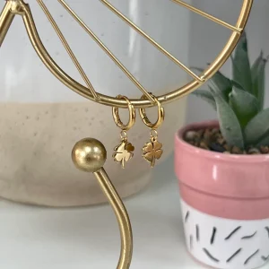 Pendientes Aros Mini Trébol