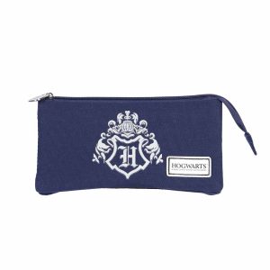 Harry Potter Academy-Estuche Portatodo Triple HS, Azul Oscuro