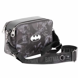 DC Comics Batman Bat-Bolso Bandolera IBiscuit, Negro