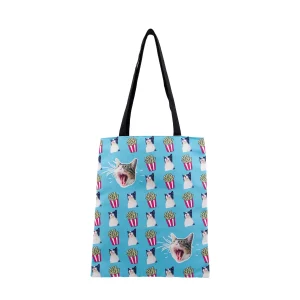 Oh My Pop! Angry Cat-Bolsa de la Compra Tote Shopping Bag, Turquesa