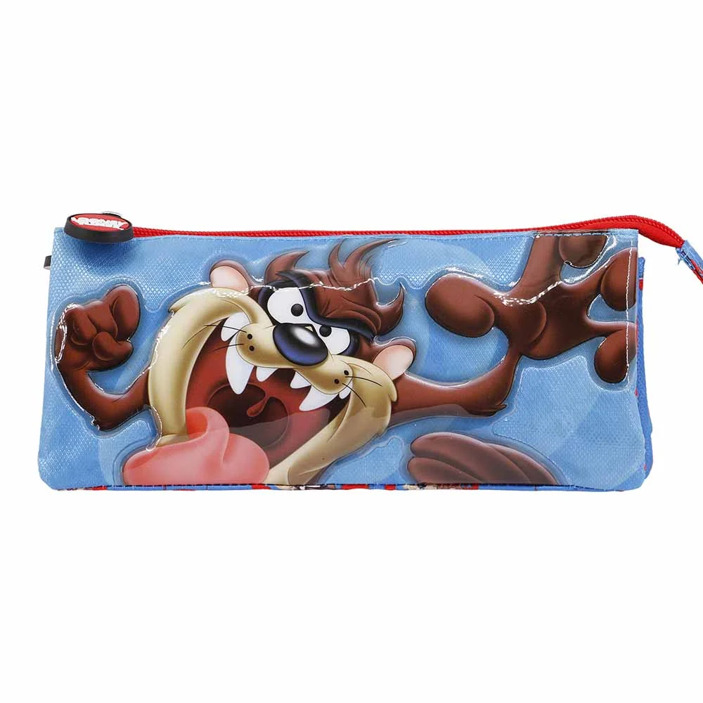 Looney Tunes Taz Tasmanian-Estuche Portatodo Triple, Azul - Imagen 2