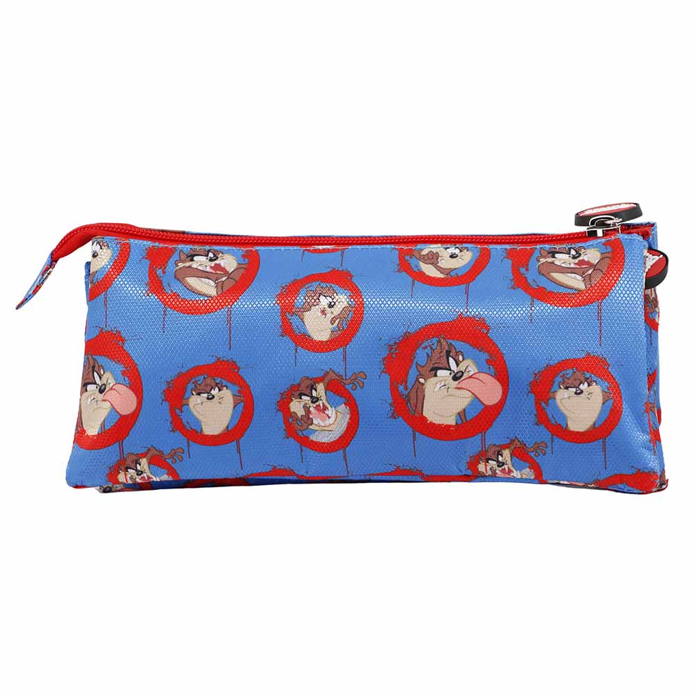 Looney Tunes Taz Tasmanian-Estuche Portatodo Triple, Azul - Imagen 5