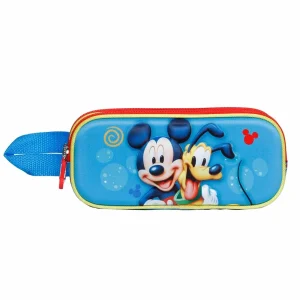 Disney Mickey Mouse Pluto-Estuche Portatodo 3D Doble, Azul