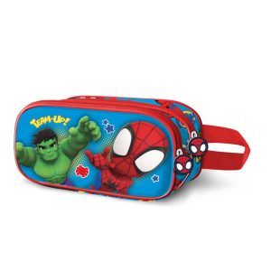 Marvel Spiderman Team-Estuche Portatodo 3D Doble, Multicolor