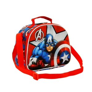 Marvel Capitán América Gravity-Bolsa Portamerienda 3D, Rojo