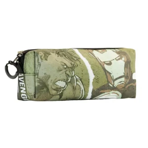 Marvel Los Vengadores Shout-Estuche Portatodo Cuadrado FAN, Verde Militar