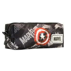 Marvel Capitán América Scratches-Estuche Portatodo Cuadrado FAN, Gris