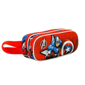 Marvel Capitán América Gravity-Estuche Portatodo 3D Doble, Rojo