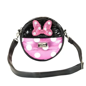 Disney Minnie Mouse Air-Bolso Bandolera Redondo Padding, Negro