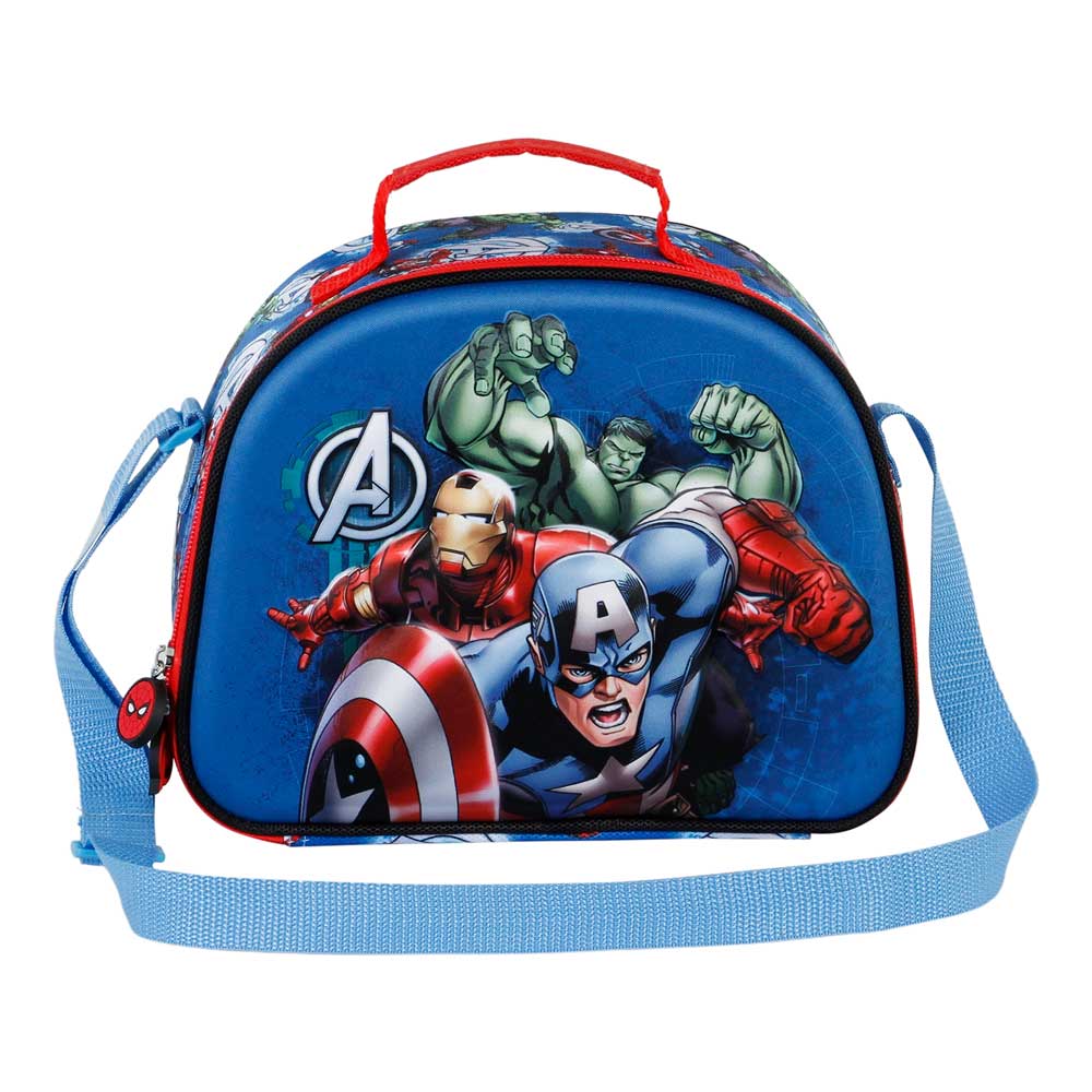 Marvel Los Vengadores Energy-Bolsa Portamerienda 3D, Azul - Imagen 3