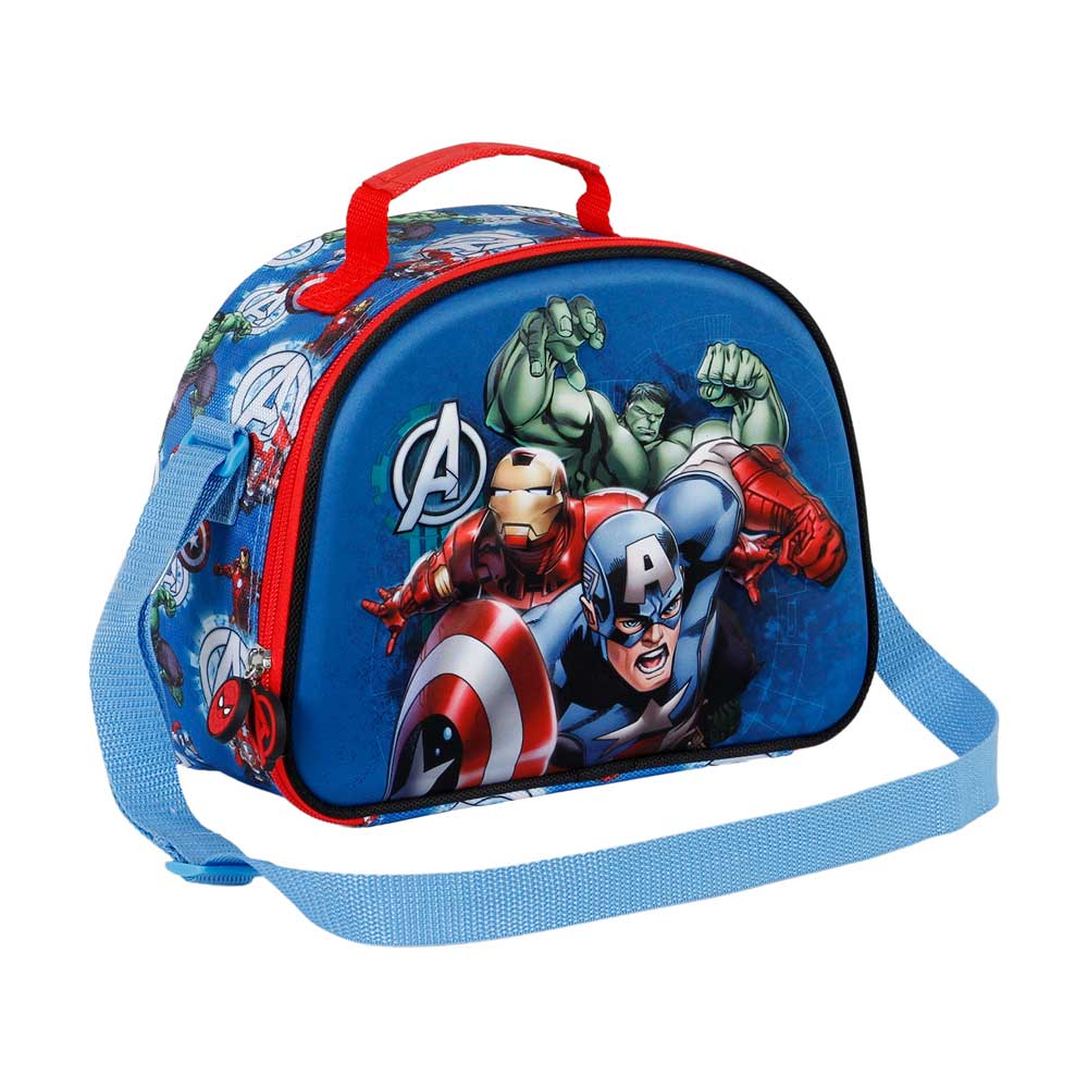 Marvel Los Vengadores Energy-Bolsa Portamerienda 3D, Azul - Imagen 4