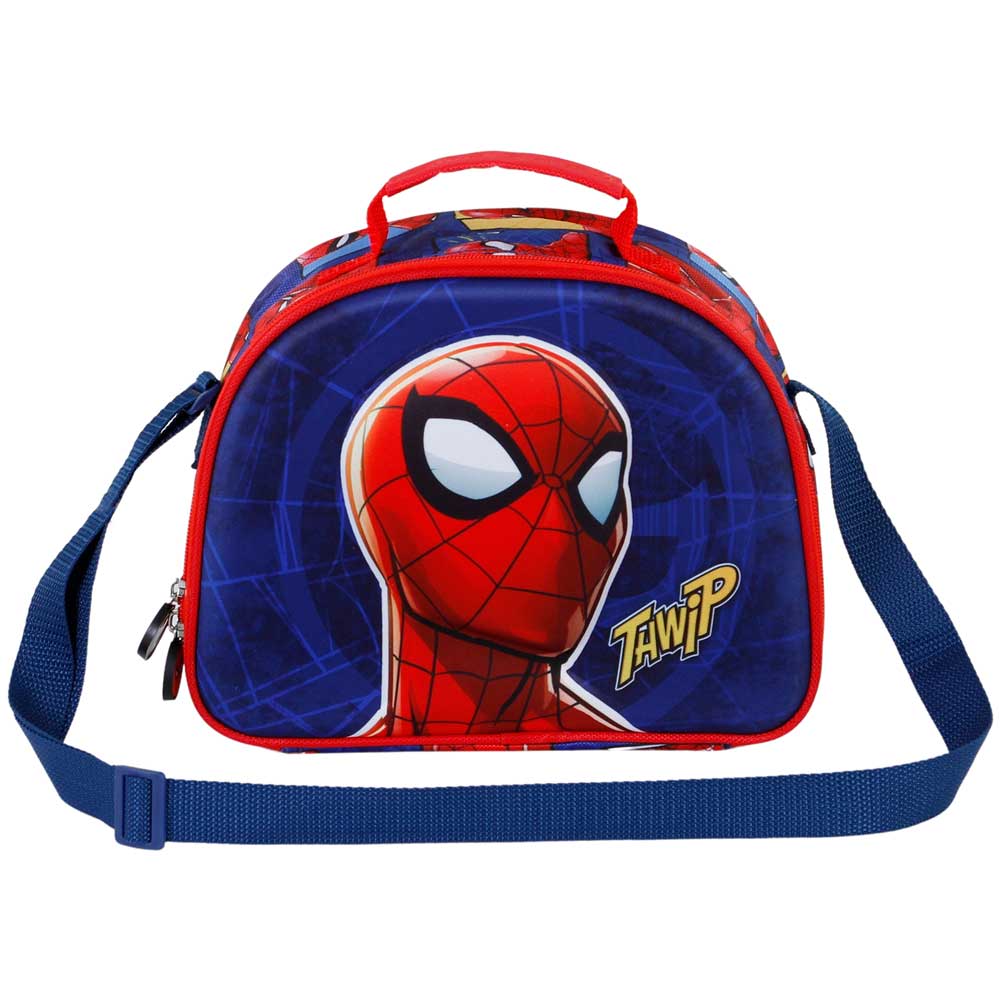 Marvel Spiderman Sides-Bolsa Portamerienda 3D, Azul - Imagen 3