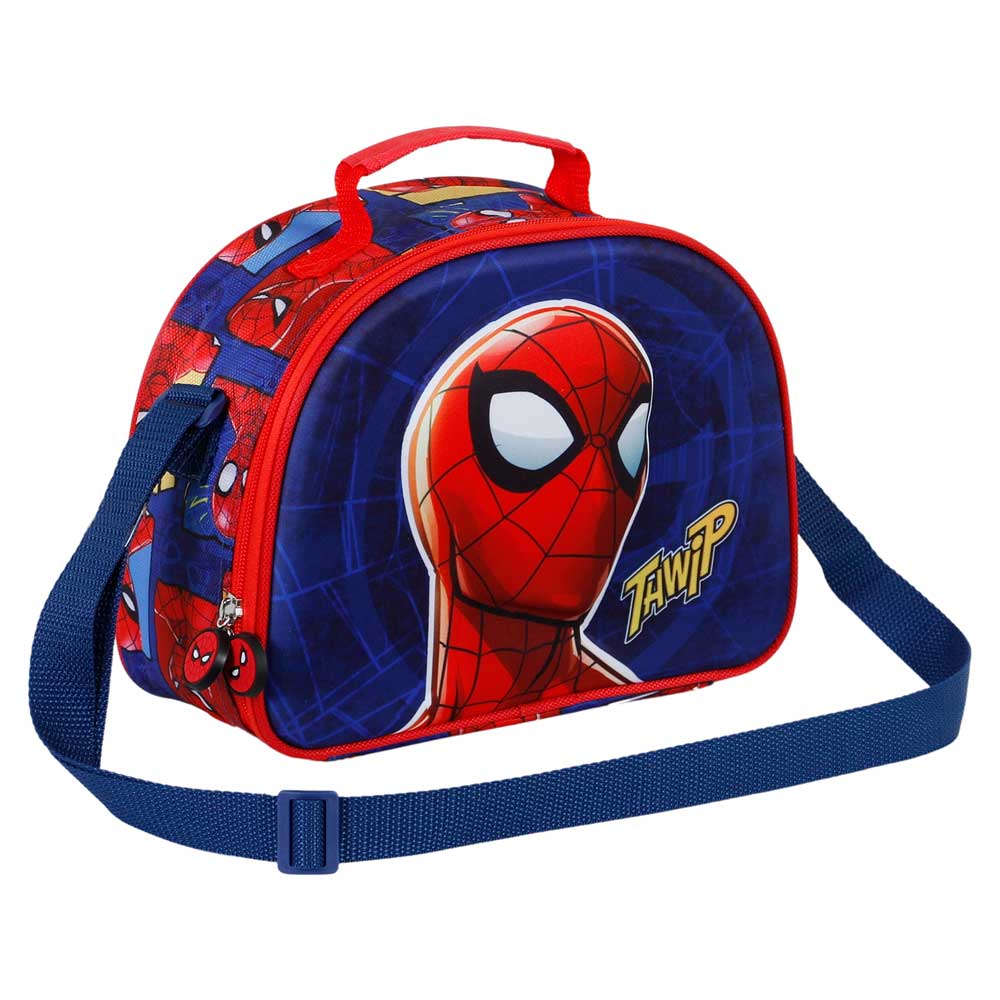 Marvel Spiderman Sides-Bolsa Portamerienda 3D, Azul - Imagen 4