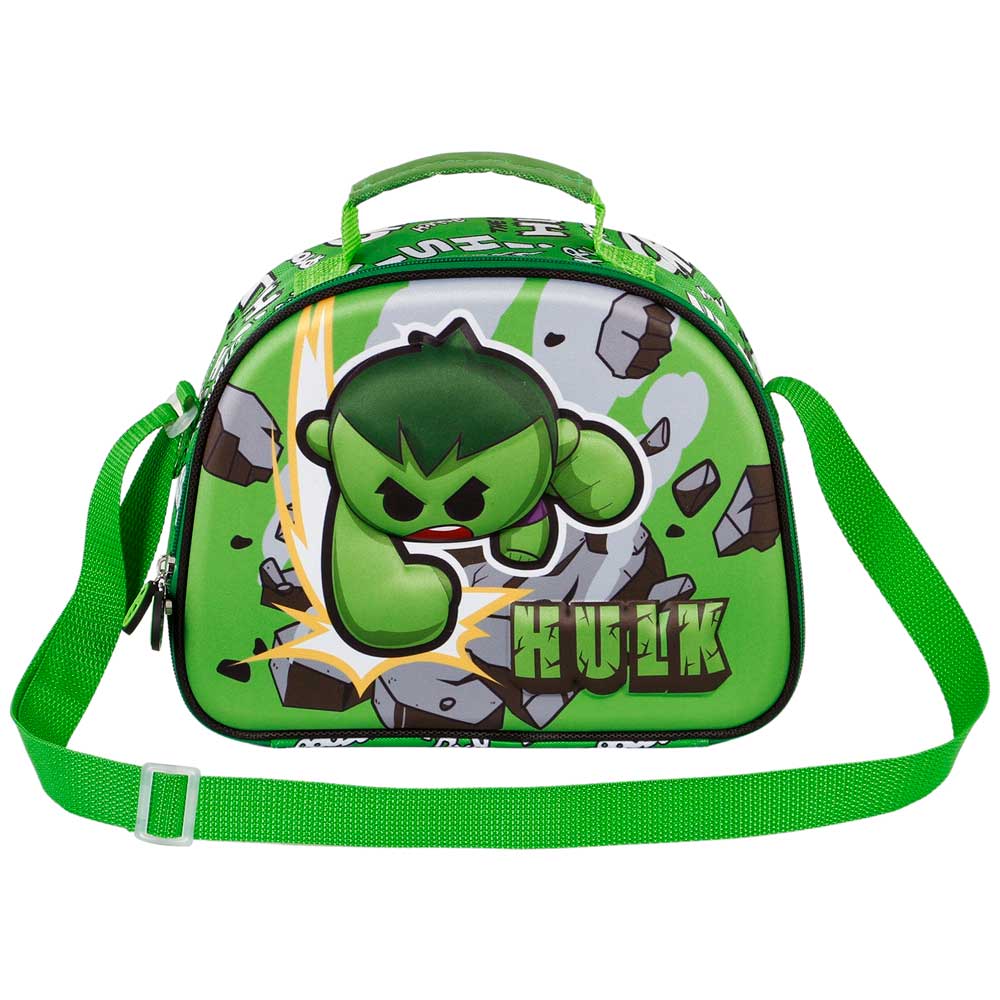 Marvel Hulk Greenmass-Bolsa Portamerienda 3D, Verde - Imagen 3