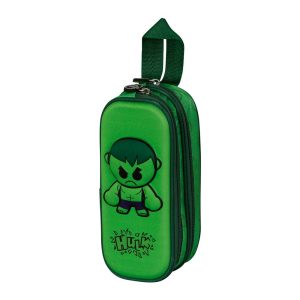 Marvel Hulk Bobblehead-Estuche Portatodo 3D Doble, Verde