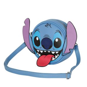 Disney Lilo y Stitch Tongue-Bolso Bandolera Redondo, Azul