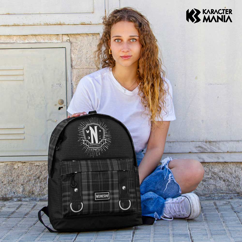 Wednesday Miércoles Chains-Mochila HS PLUS, Negro - Imagen 6