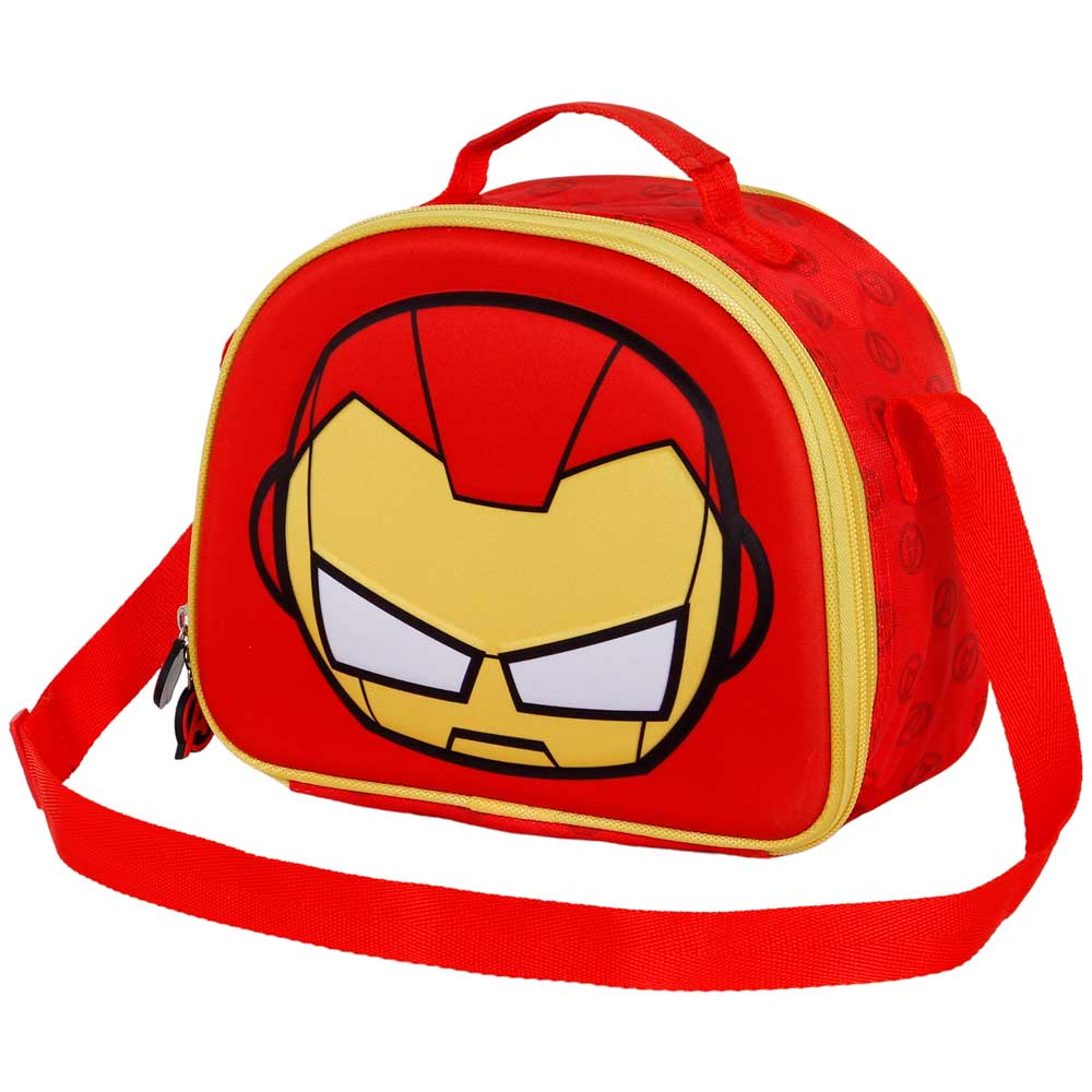 Marvel Iron Man Bobblehead-Bolsa Portamerienda 3D, Rojo - Imagen 2
