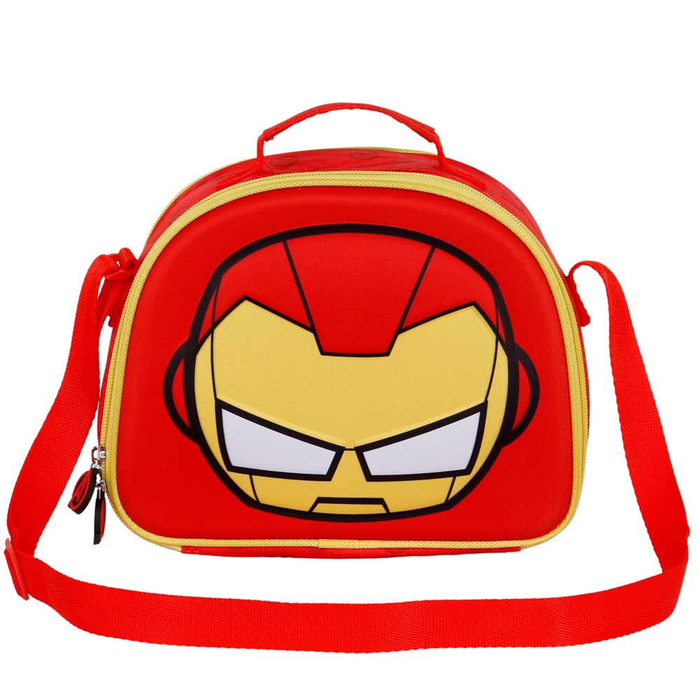 Marvel Iron Man Bobblehead-Bolsa Portamerienda 3D, Rojo - Imagen 3
