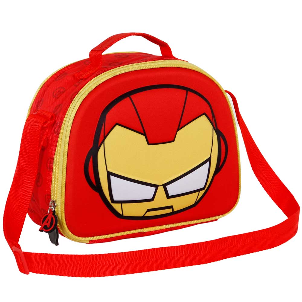 Marvel Iron Man Bobblehead-Bolsa Portamerienda 3D, Rojo - Imagen 4