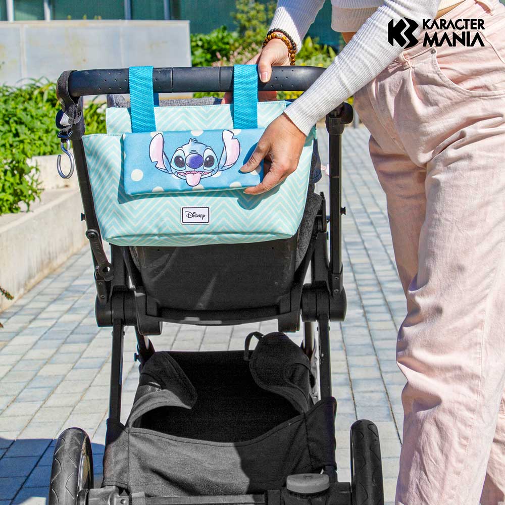 Disney Lilo y Stitch Lovely-Bolso Organizador Carro Bebé Hamper Mommy, Azul - Imagen 3