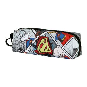 Looney Tunes Super Tunes-Estuche Portatodo Cuadrado FAN 2.0, Gris