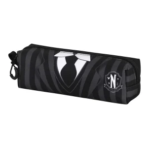 Wednesday Miércoles Uniform-Estuche Portatodo Cuadrado FAN 2.0, Negro