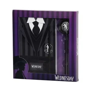 Wednesday Miércoles Uniform-Pack de Diario + Boligrafo, Negro