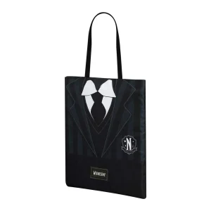 Wednesday Miércoles Uniform-Bolsa de la Compra Shopping Bag, Negro