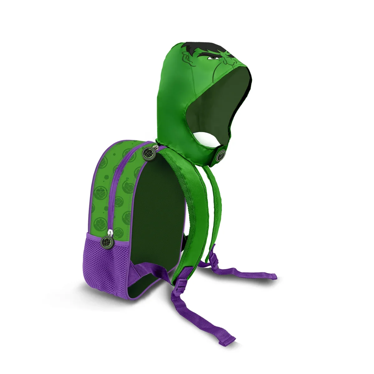 Marvel Hulk Go!-Mochila con Capucha Hood, Verde - Imagen 2