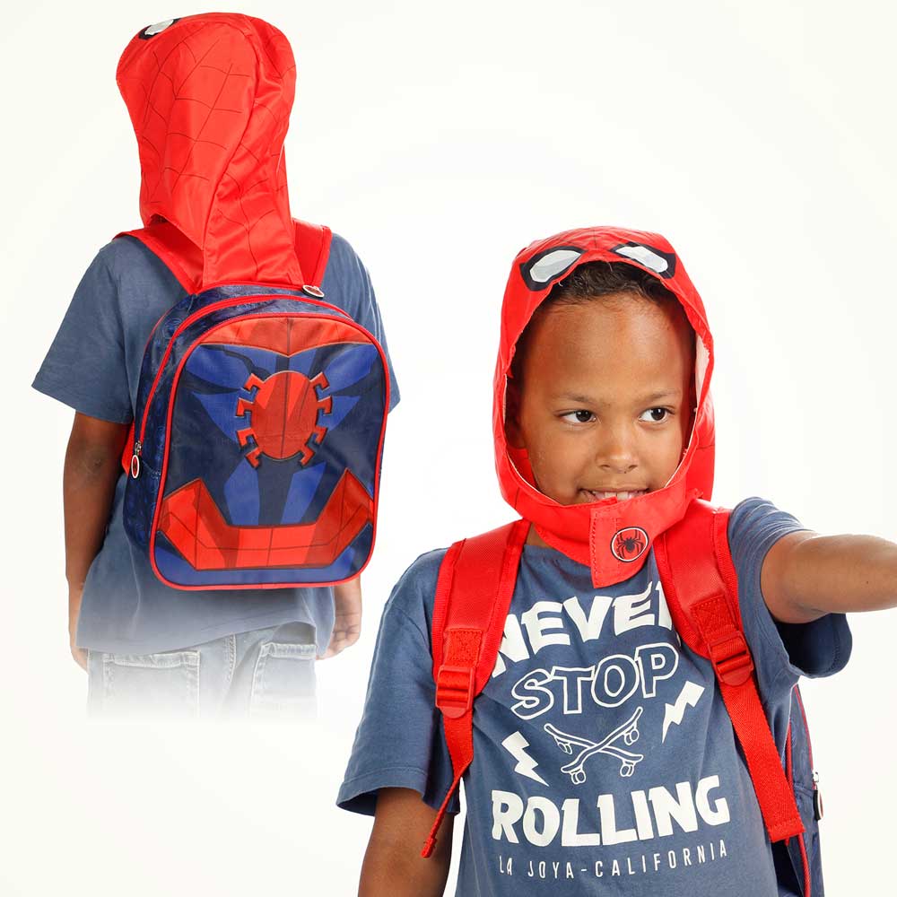 Spider-Man Gaze – Mochila Infantil con Capucha Disfraz, Rojo | Licencia Oficial Marvel - Imagen 5