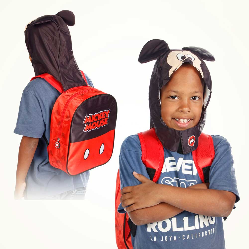 Disney Mickey Mouse Clever-Mochila con Capucha Hood, Negro - Imagen 5