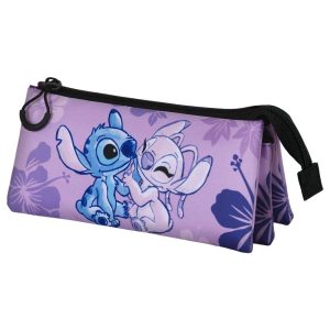 Disney Lilo y Stitch Stitch & Angel-Portatodo Triple FAN 2.0, Lila