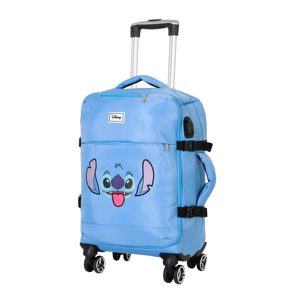 Disney Lilo y Stitch Face-Maleta de Cabina 4 Ruedas, Azul - Imagen 2