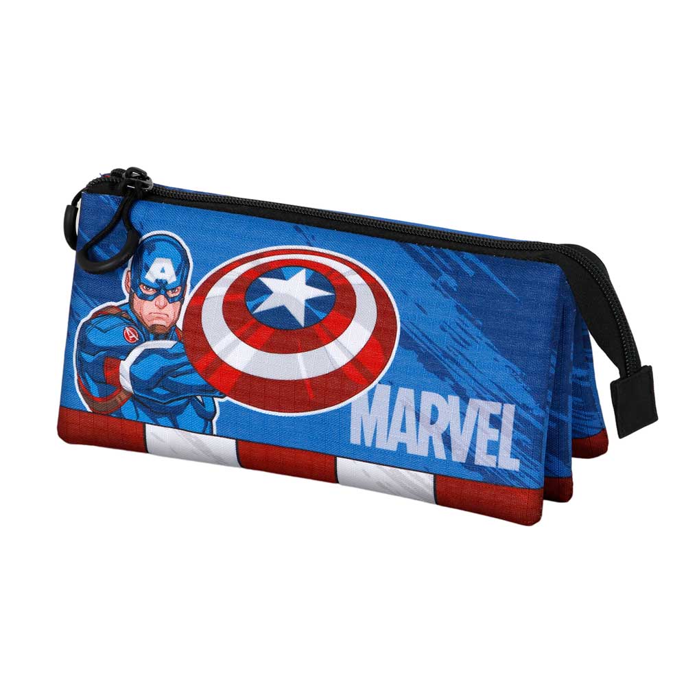 Marvel Capitán América Gears-Estuche Portatodo Triple, Azul - Imagen 2