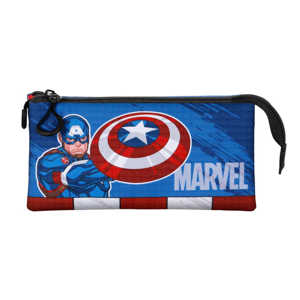 Marvel Capitán América Gears-Estuche Portatodo Triple, Azul - Imagen 3