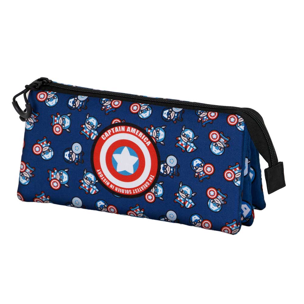 Marvel Capitán América Brave-Estuche Portatodo Triple, Azul - Imagen 2