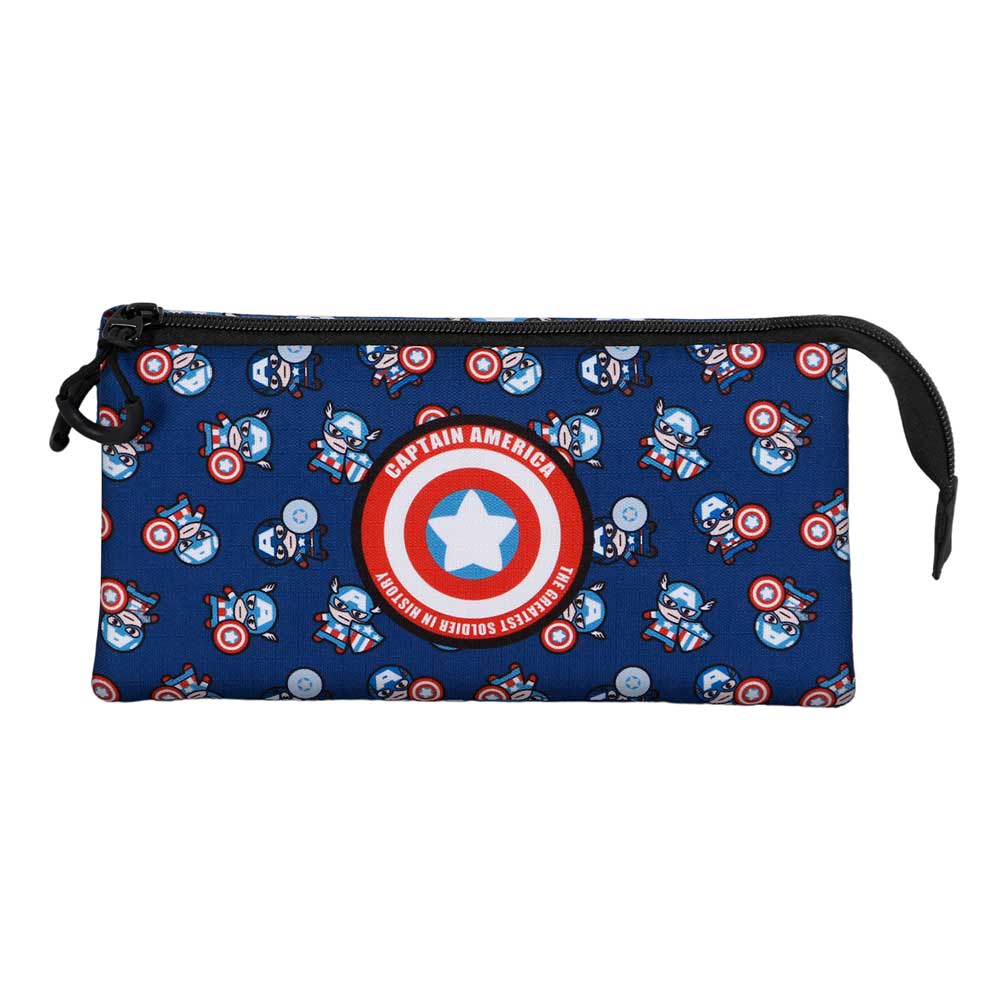 Marvel Capitán América Brave-Estuche Portatodo Triple, Azul - Imagen 3