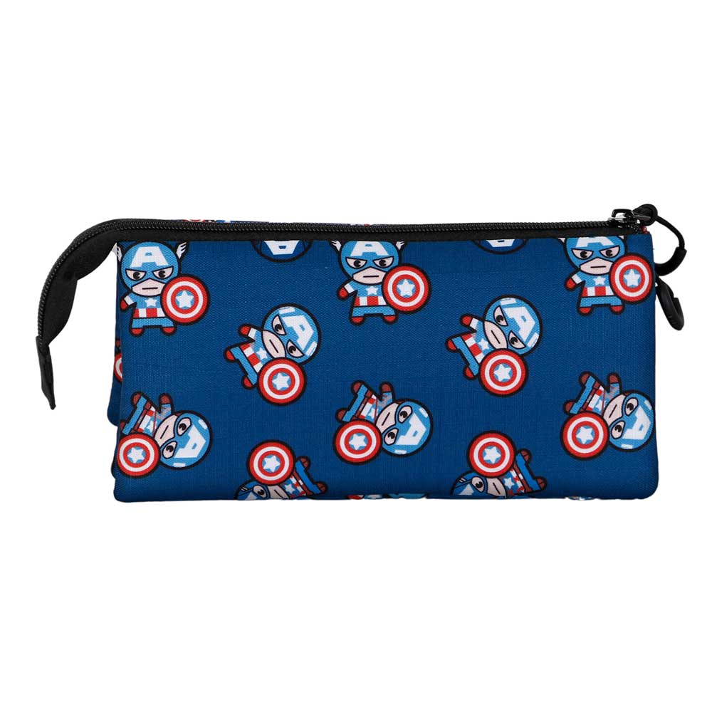 Marvel Capitán América Brave-Estuche Portatodo Triple, Azul - Imagen 4