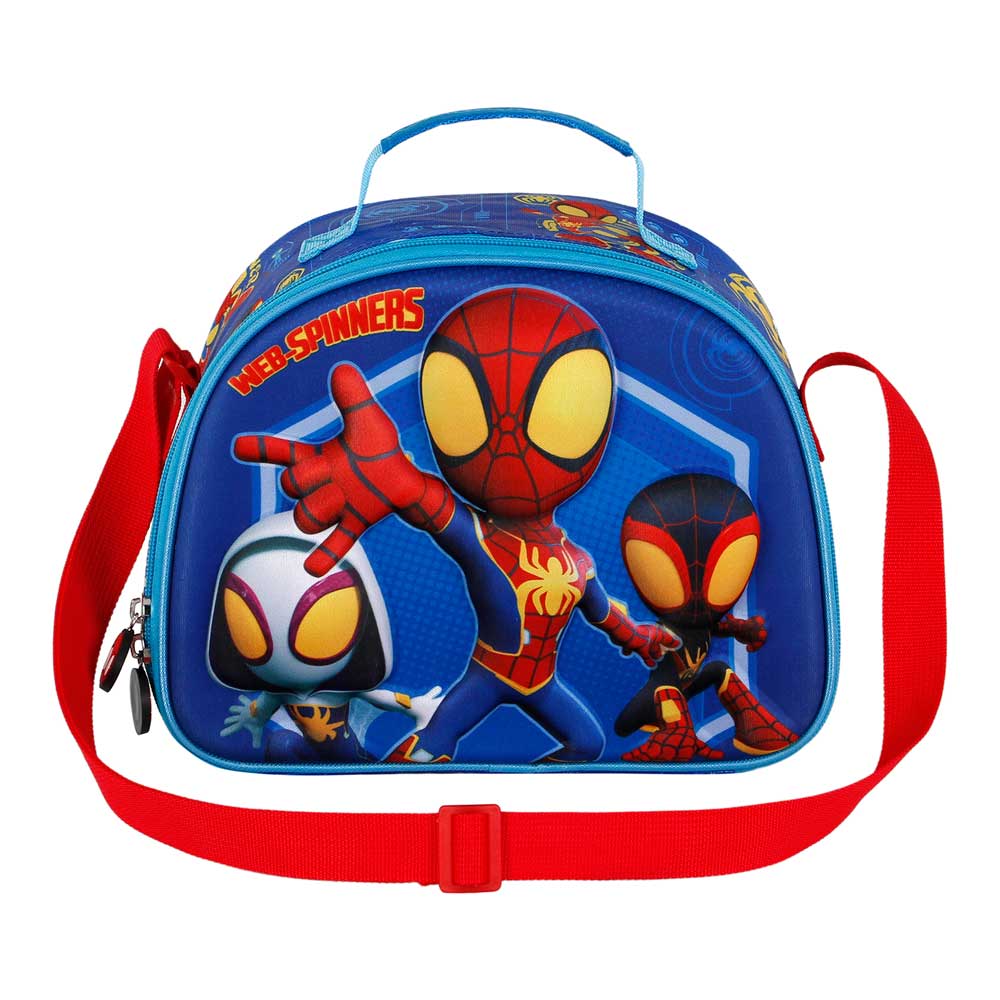 Marvel Spiderman Spinners-Bolsa Portamerienda 3D, Azul - Imagen 3