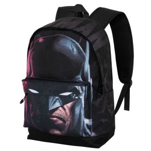 DC Comics Batman Face-Mochila HS FAN 2.2, Negro
