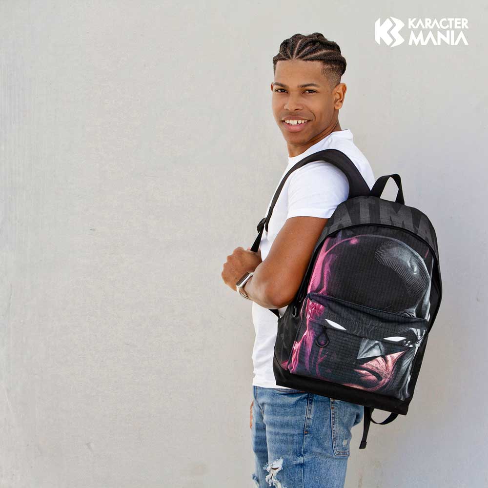 DC Comics Batman Face-Mochila HS FAN 2.2, Negro - Imagen 6