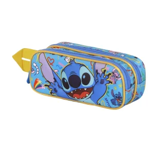 Disney Lilo y Stitch Hello-Estuche Portatodo 3D Doble, Azul