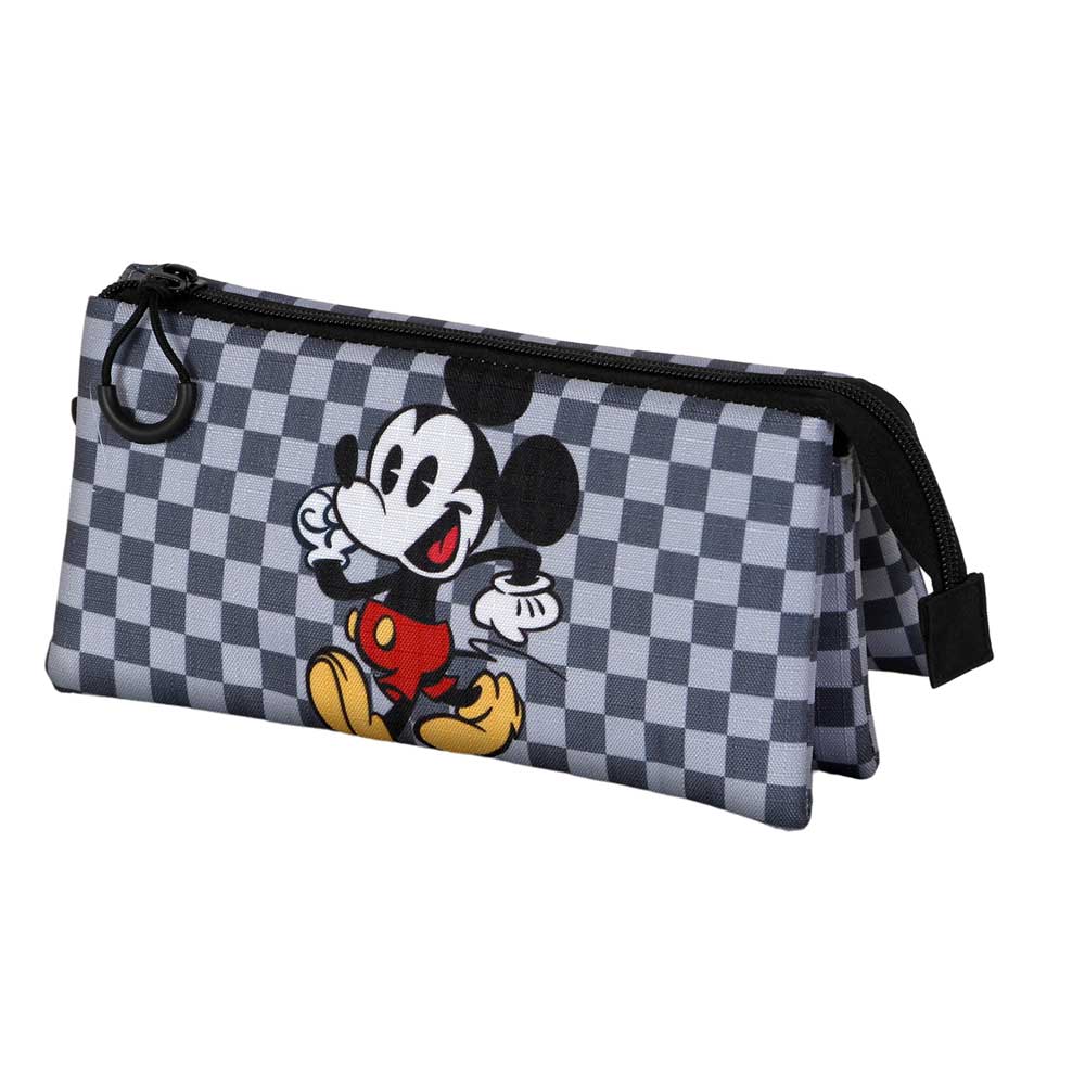 Disney Mickey Mouse Move-Estuche Portatodo Triple, Gris - Imagen 2