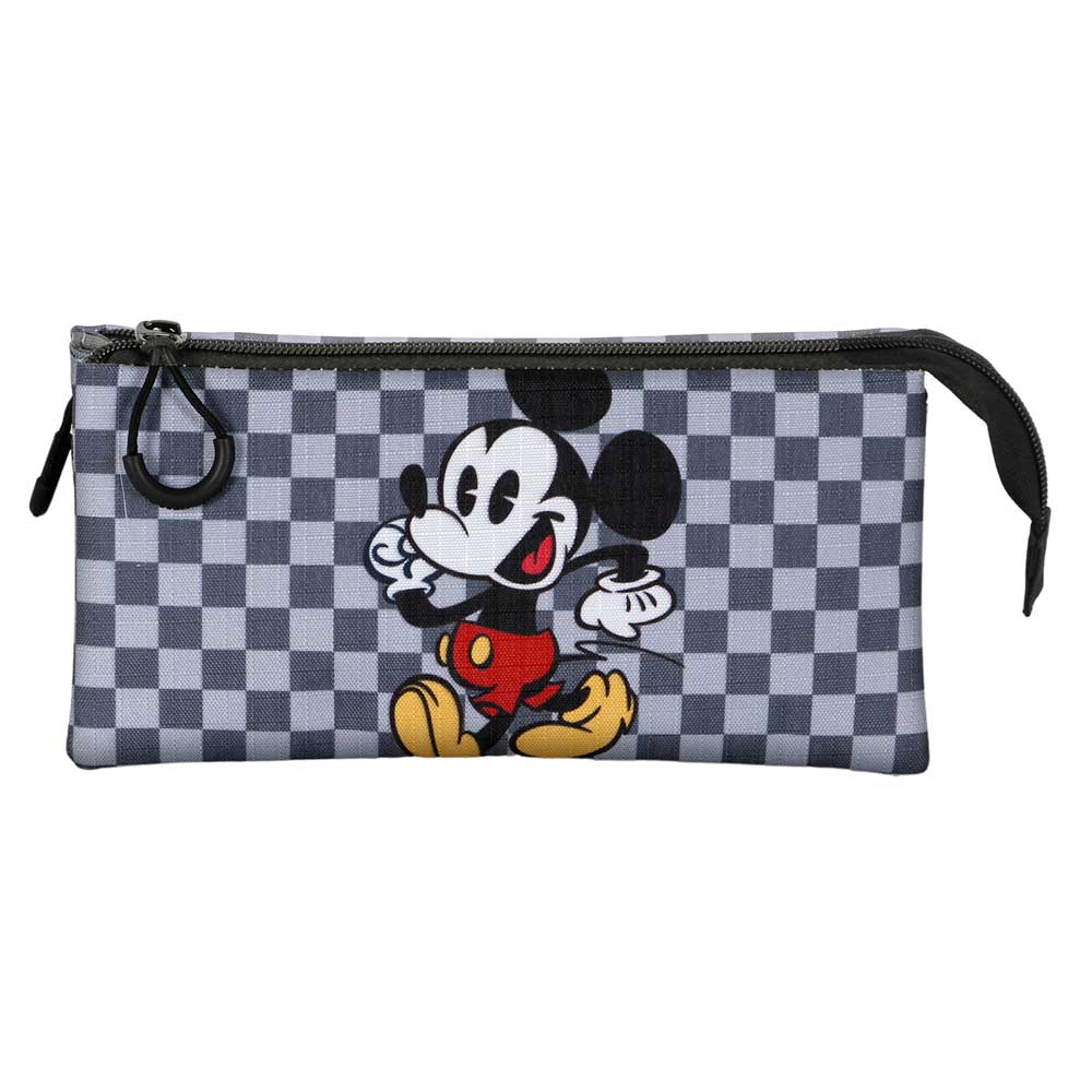 Disney Mickey Mouse Move-Estuche Portatodo Triple, Gris - Imagen 3