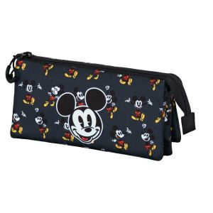 Disney Mickey Mouse Looks-Estuche Portatodo Triple, Negro