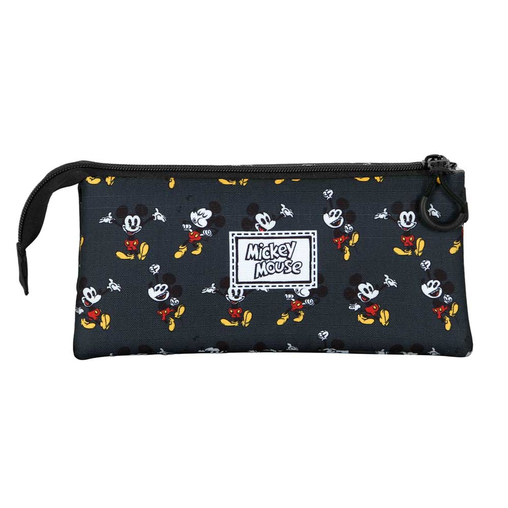 Disney Mickey Mouse Looks-Estuche Portatodo Triple, Negro - Imagen 4